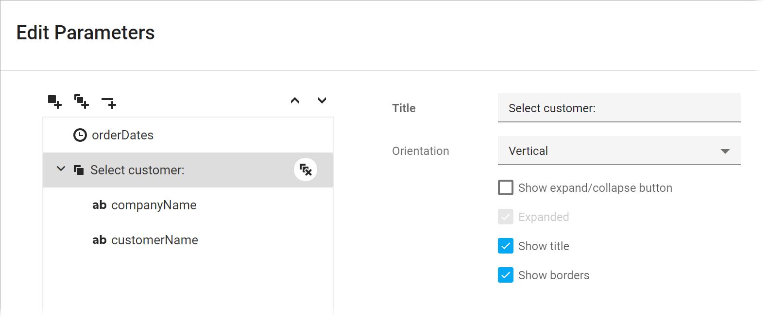 The Parameters Panel DevExpress EndUser Documentation