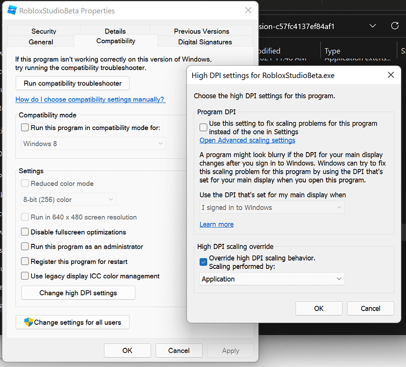 Overriding High DPI Settings to Remove Blurriness Cuts Off Bottom of