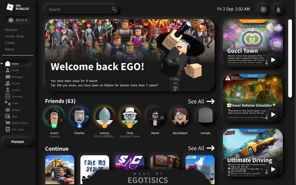 Neumorphism Roblox Homepage UI Creations Feedback Developer Forum