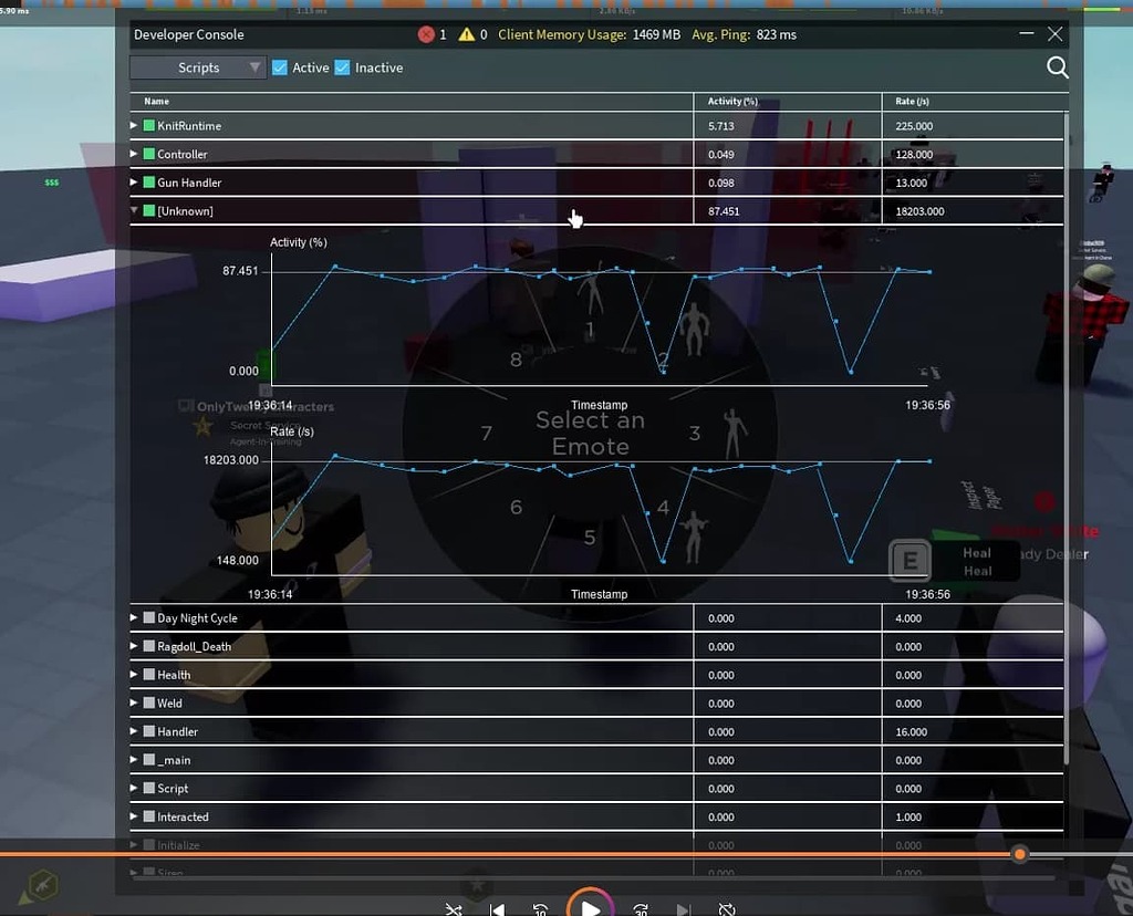 Unknown Script in Dev Console causing major lag spikes Scripting