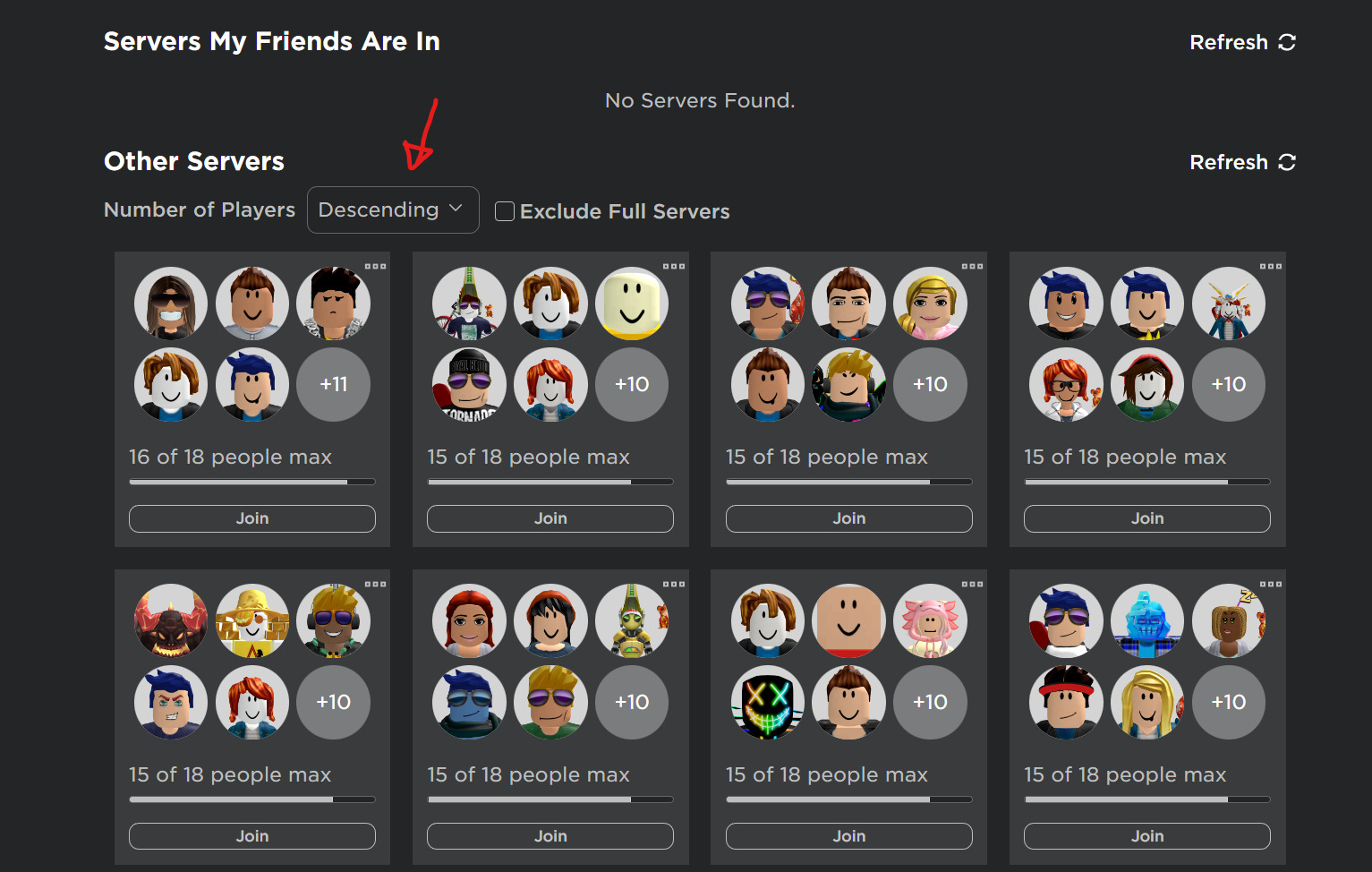 Servers List sometimes shows private servers site Bugs Developer