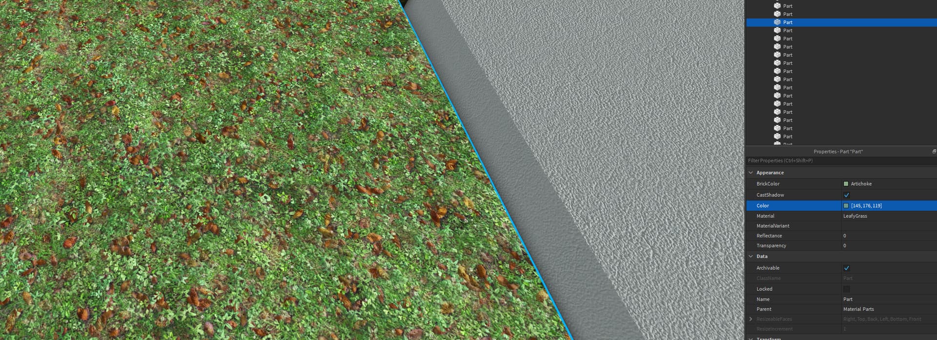 How to replicate the leafy grass color effect? Art Design Support