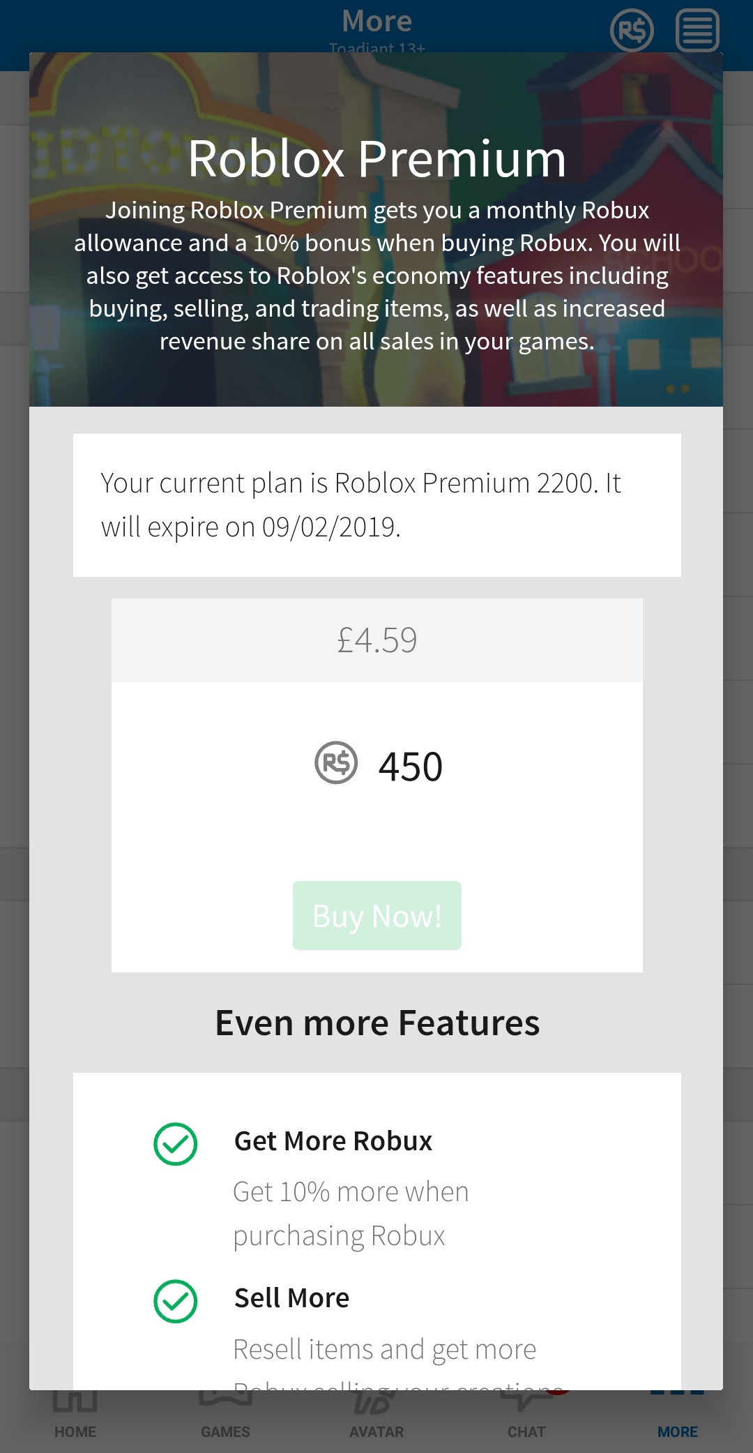 New premium page, only able to purchase 450 robux tier Mobile Bugs