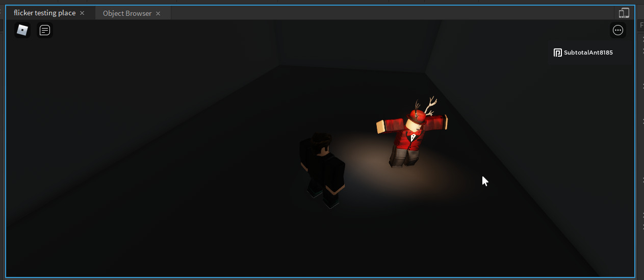 Lights cause flickering surface shadows on animated humanoids while
