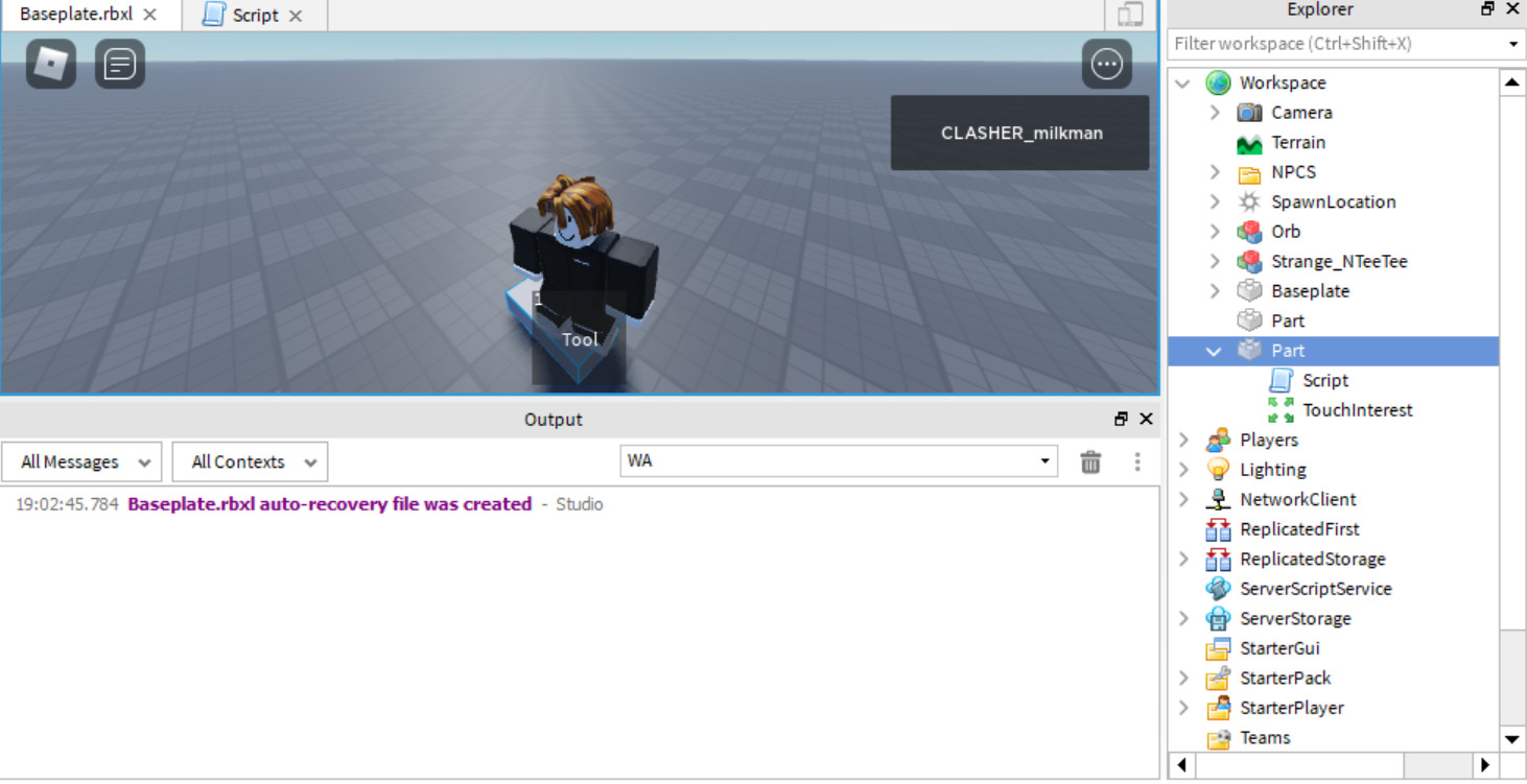 Really basic script not working Scripting Support Developer Forum