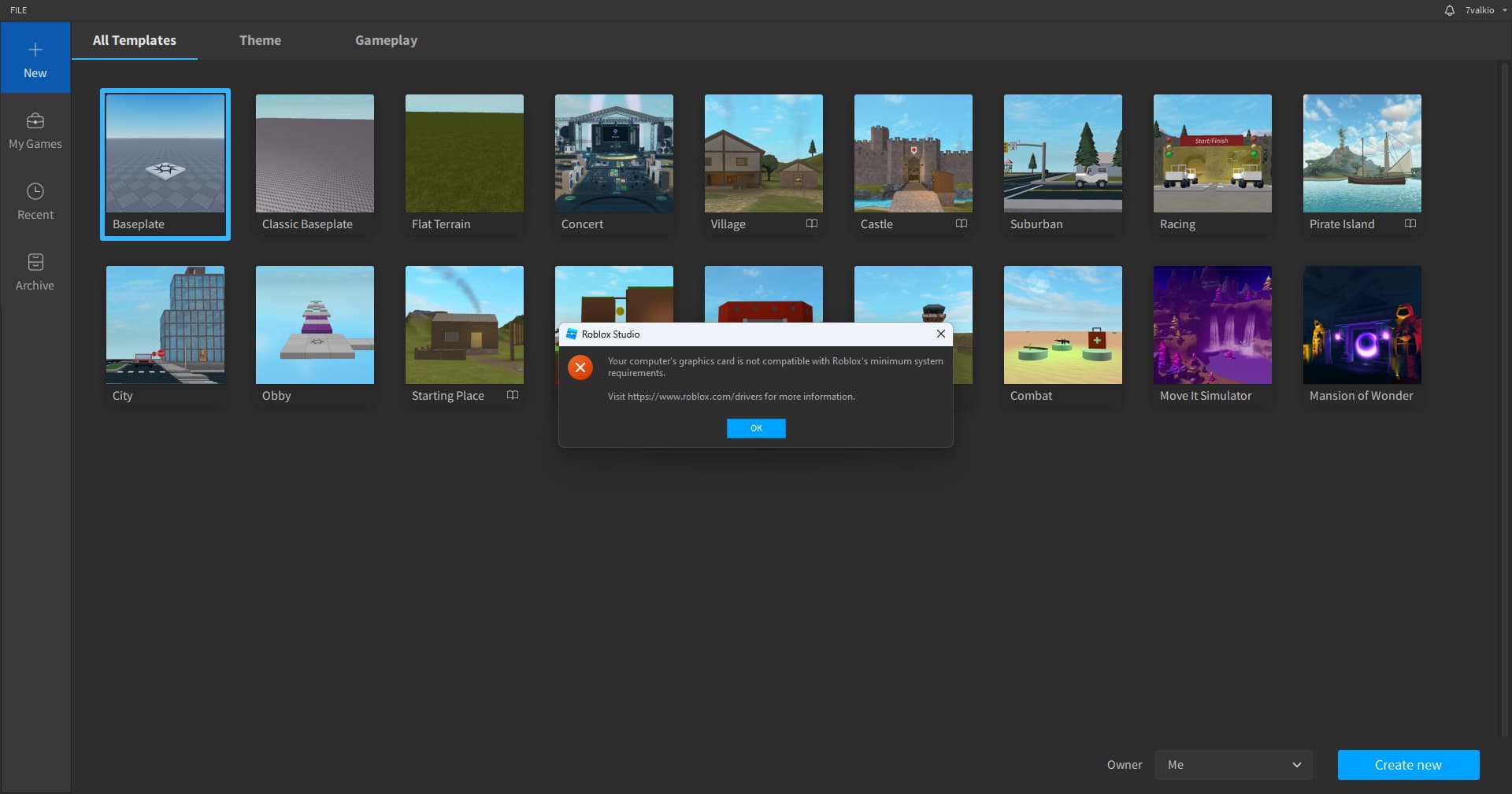 "Your computer's graphics card is not compatible with Roblox's minimum