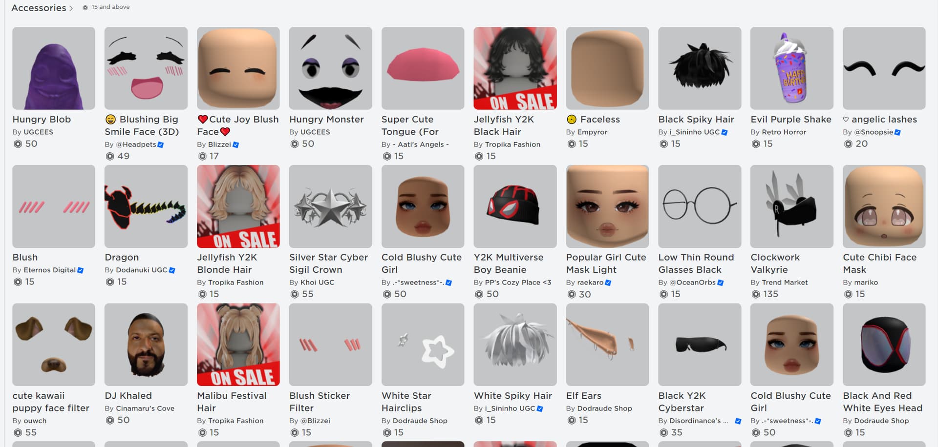 Raise Minimum Price Floor of 50 for Faces / Hair and other 15 minimum