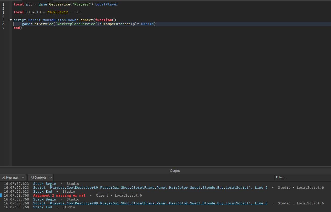 Why is this script not working? Scripting Support Developer Forum
