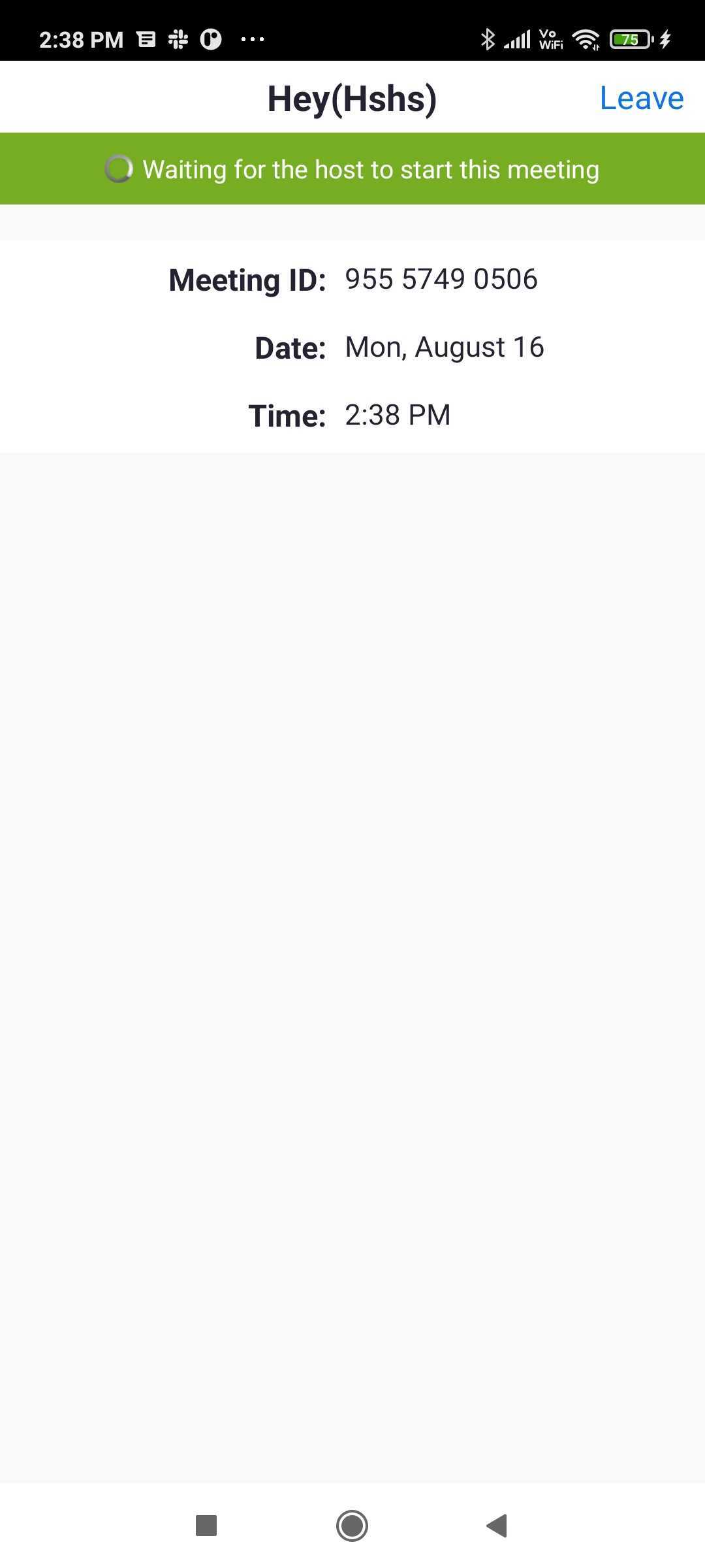 Meeting goes to waiting state, when I use zoom create meeting api for