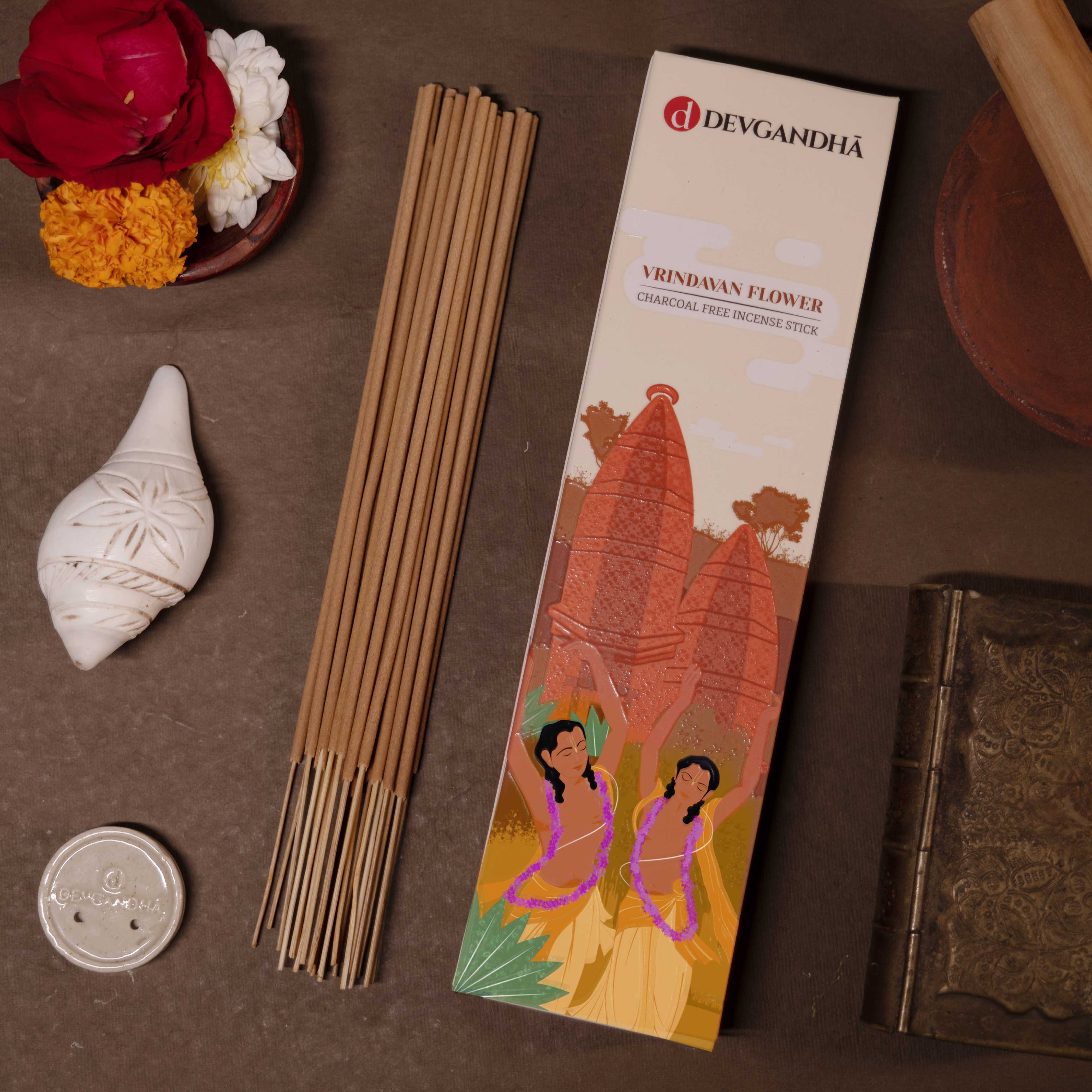 Vrindavan Flower Charcoalfree Incense Sticks 100 GM (Approx. 60 Sti