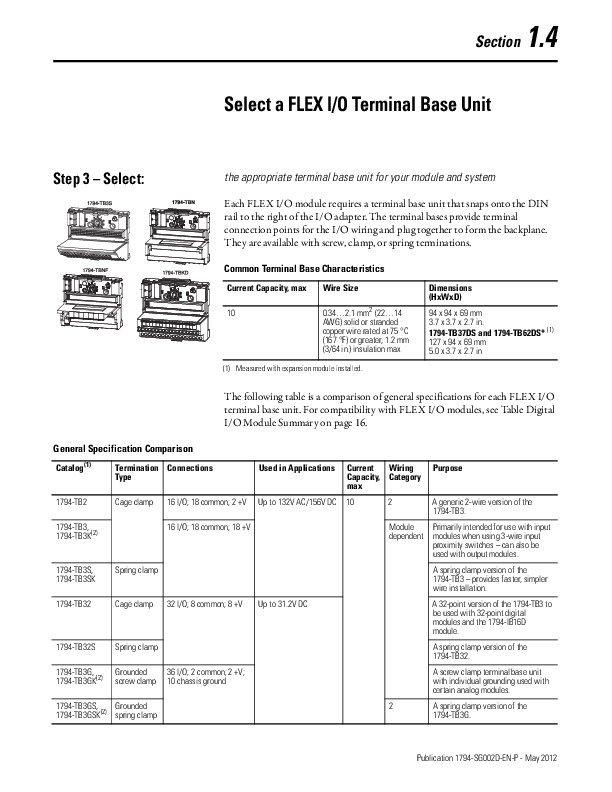 AllenBradley 1794IE8 FLEX IO Input Analog Modules Instruction Manual