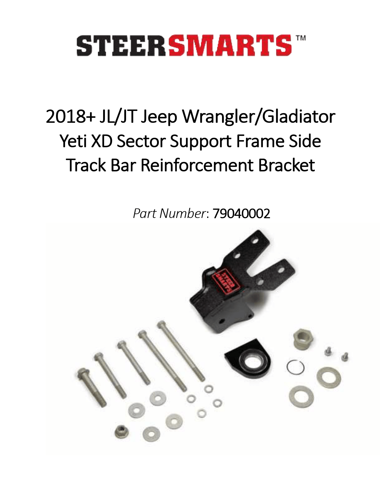 Yeti XD JL/JT Sector Shaft Brace Installation Instructions Steer Smarts