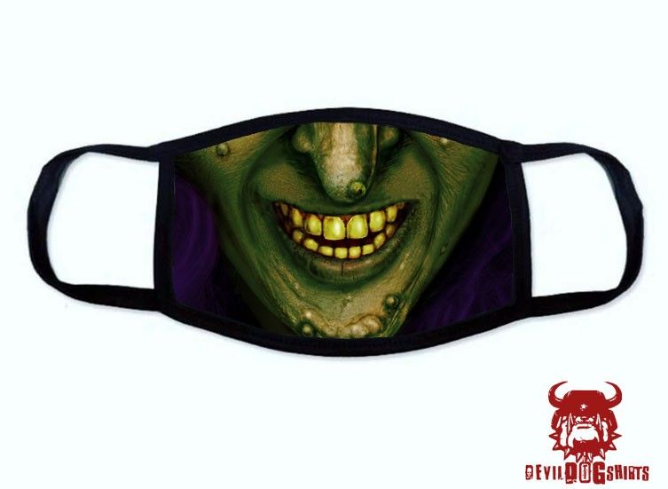 Evil Green Witch Halloween Covid Mask from Devildogshirts