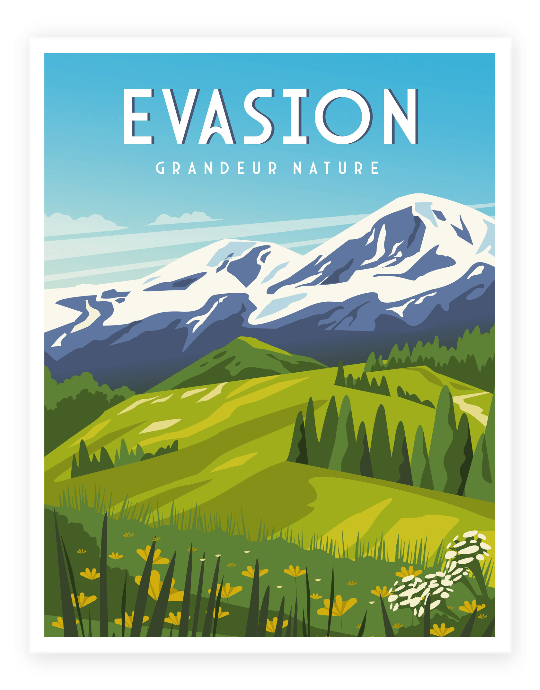 Affiche Évasion grandeur nature Deville Communication Agence passionnée