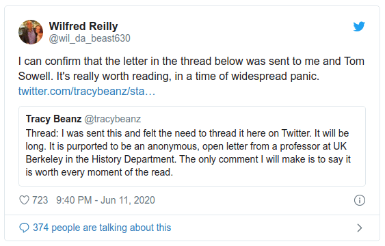 RePrint Anonymous Letter From the Department of History, UC Berkeley