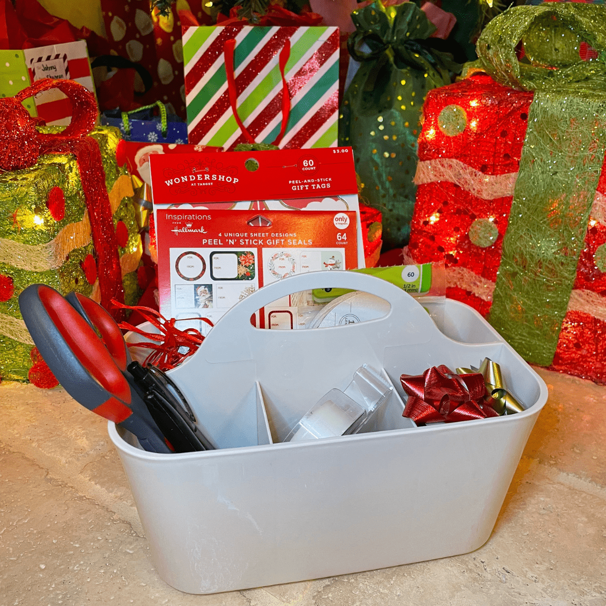 Holiday Hack Organize Your Gift Wrapping Supplies with a Holiday Caddy