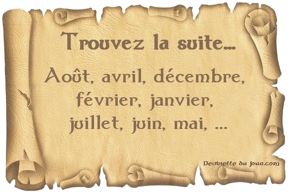L’énigme du mois du Jour
