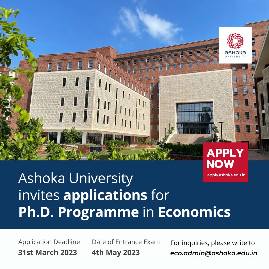 Applications Opened for Ph.D. programme for the year 2023 Ashoka