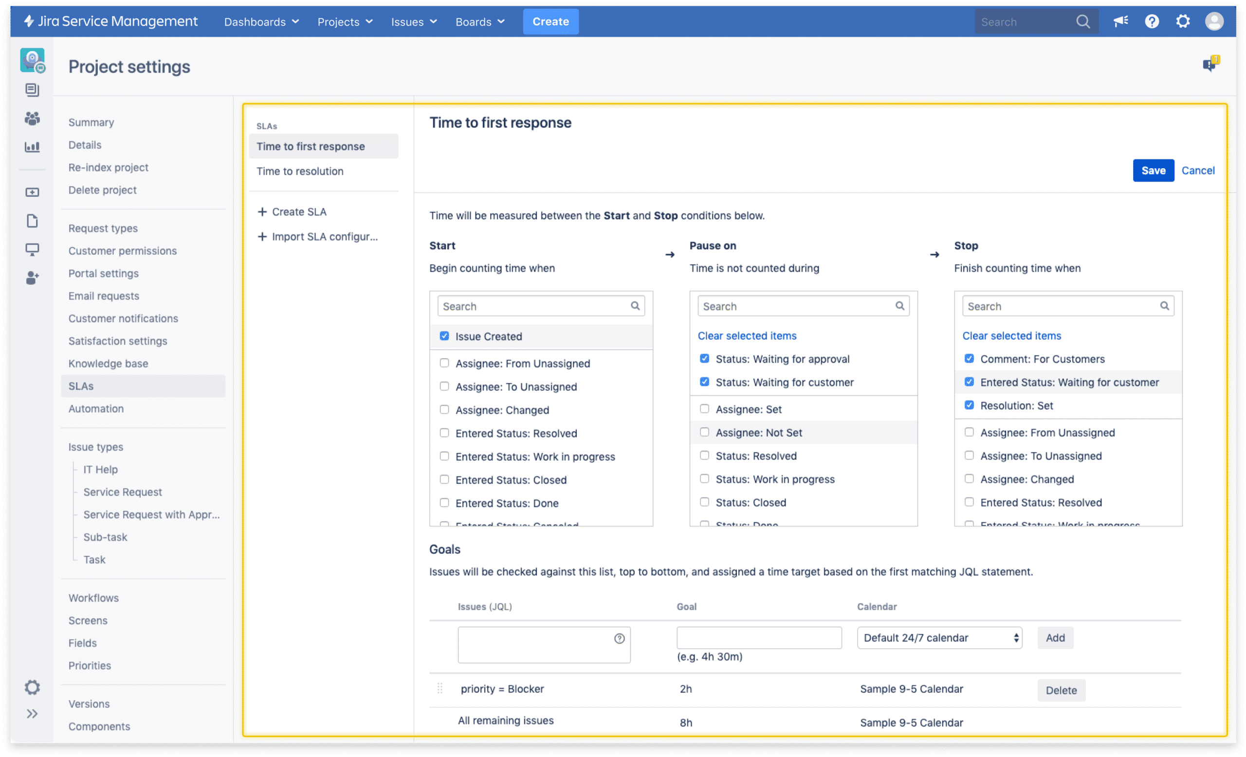 Service Level Agreements in Jira Service Management