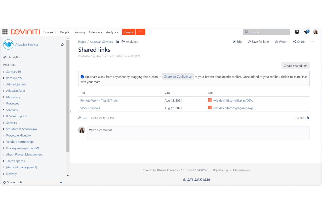 Atlassian Confluence licenses Deviniti