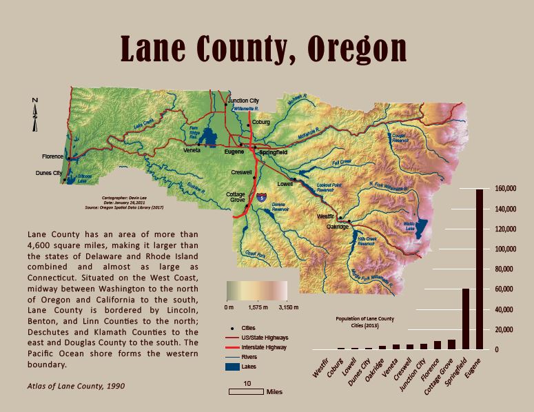 Lane County, Oregon Map Devin Lea