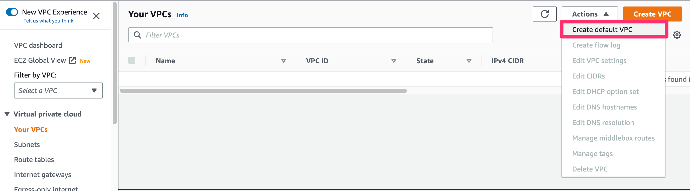 Amazon SageMaker Studio ドメインを作成する際に 「Missing required key ‘VpcId’ in