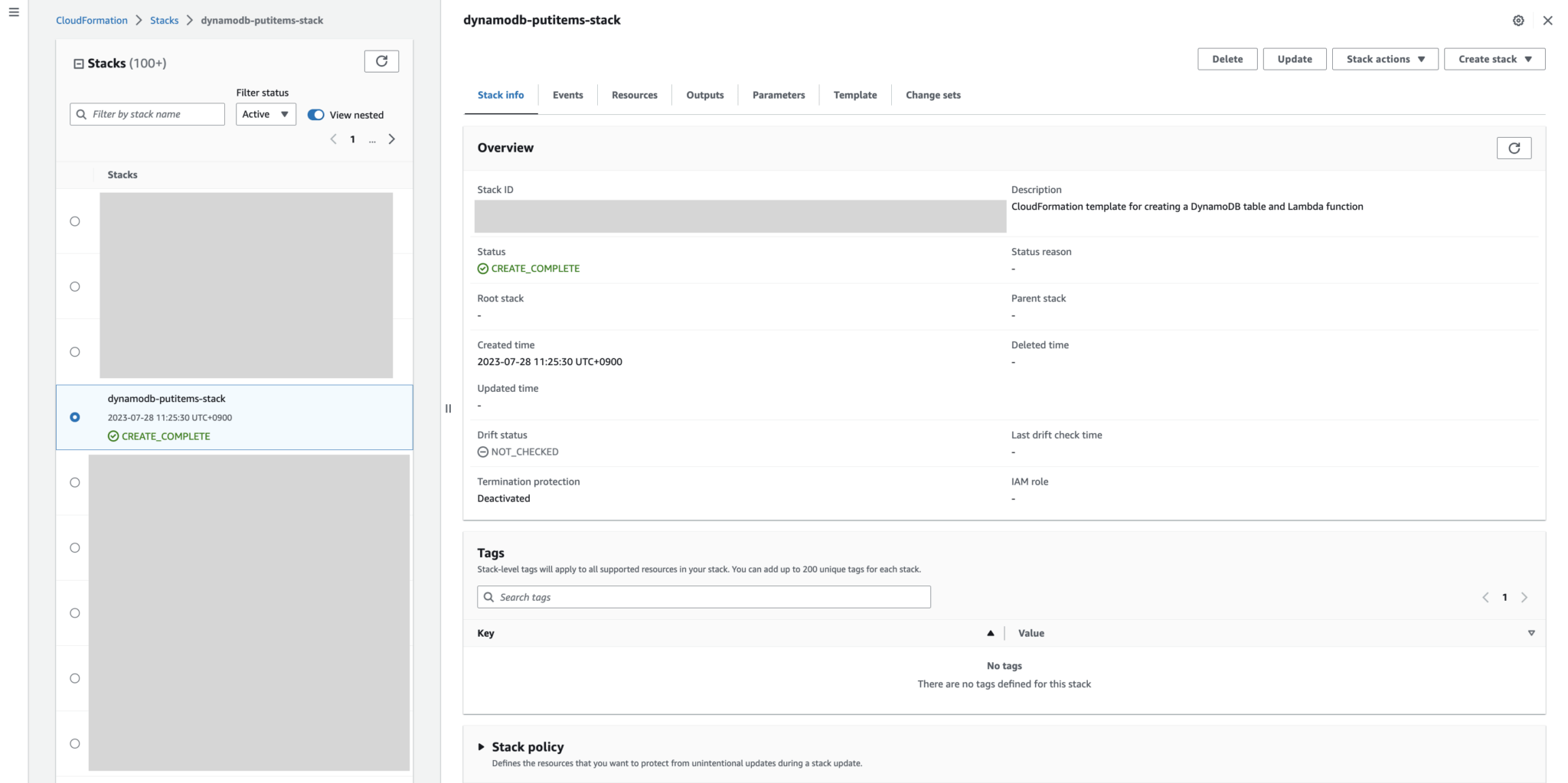 Amazon DynamoDBテーブルと テーブルにレコードを追加する AWS Lambda 関数を作成するための AWS