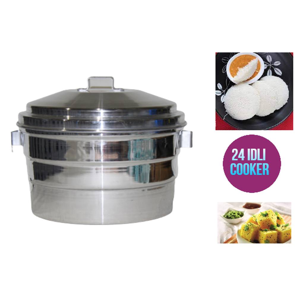 Aluminium Combo Steamer Cooker 3 in 1 24 Pcs Idli maker cooker , Dhokla