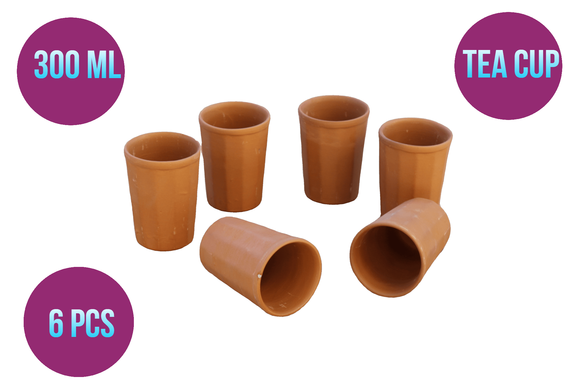 6 PCS Set Clay Tea Cup (Only Pick Up) Dev Kitchenware