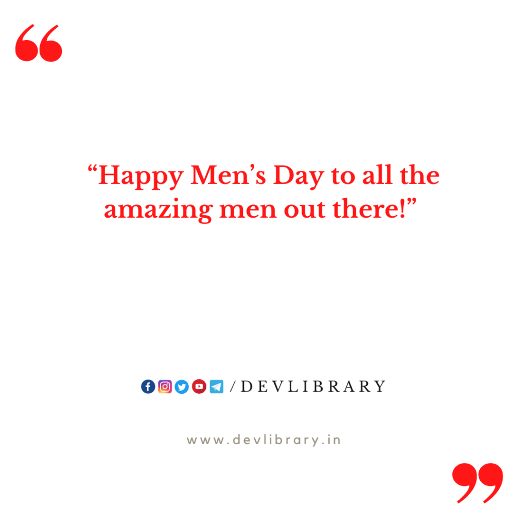 International Men's Day Quotes Wishes, Status, Messages Dev Library