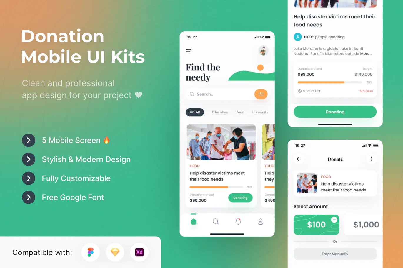 Donation & Charity Mobile App UI Kits Figma project » Dev