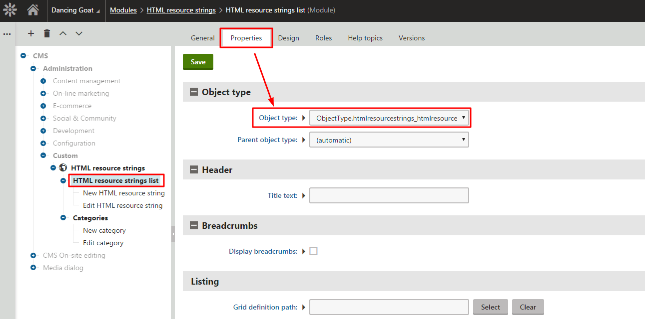 HTML Resource Strings Module