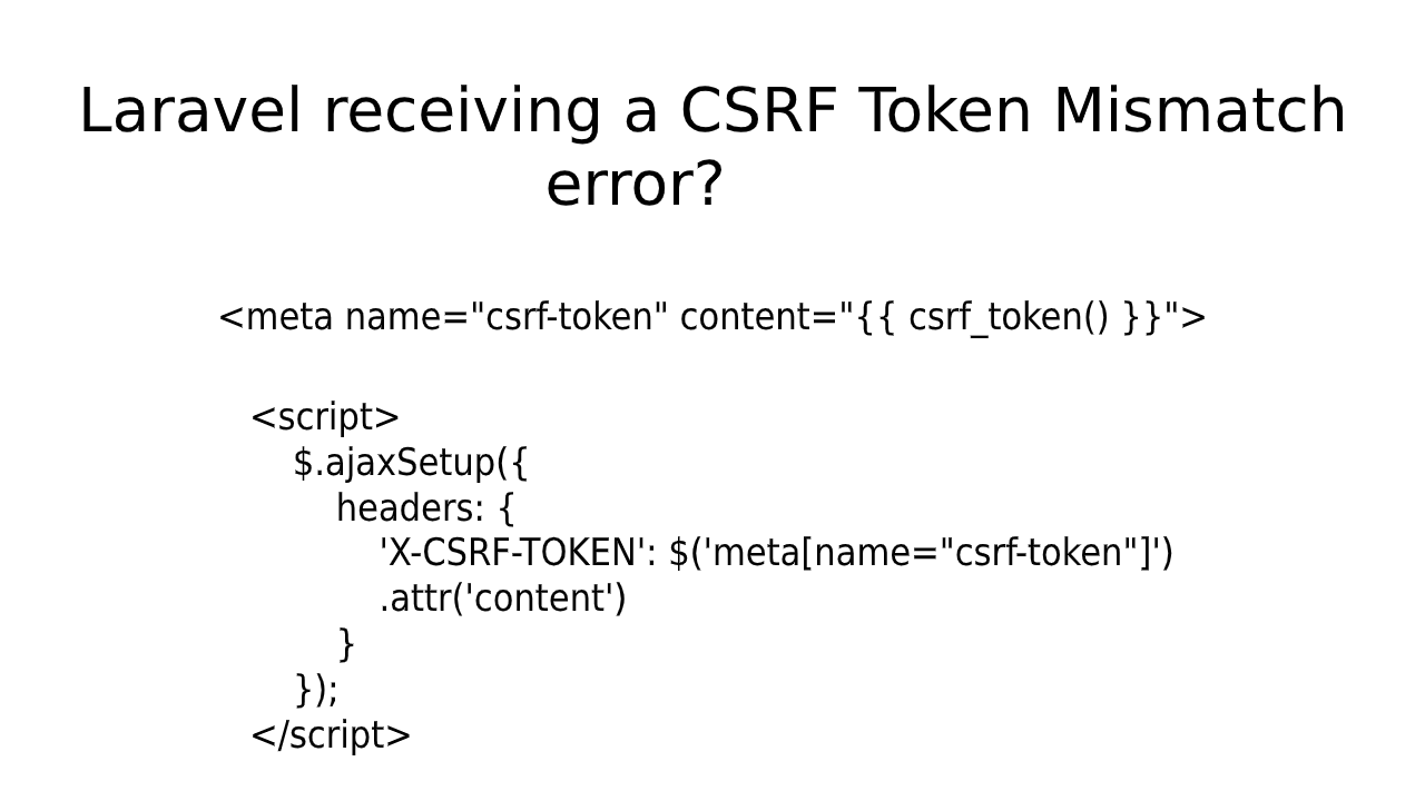 CSRF Token Mismatch Laravel Ajax POST Request With Example
