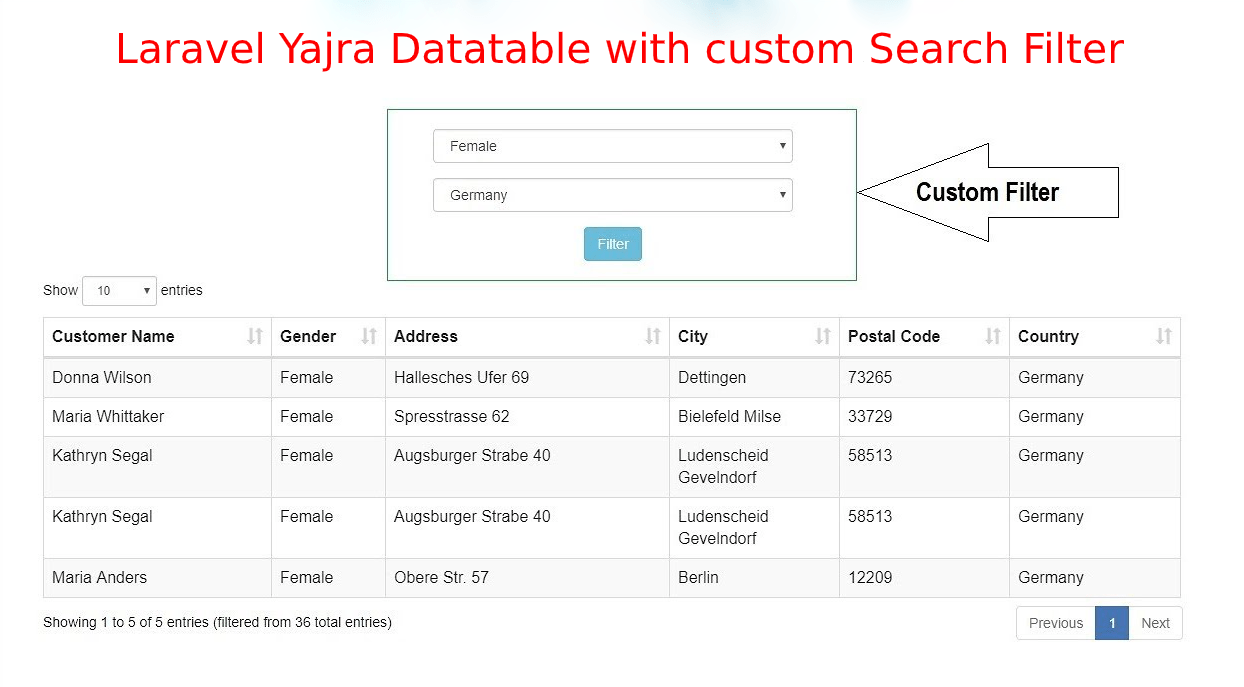 Laravel Yajra Datatable with custom Search Filter Devnote