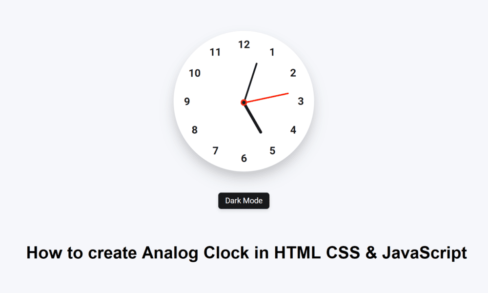 How to create Analog Clock in HTML CSS & JavaScript Devnote