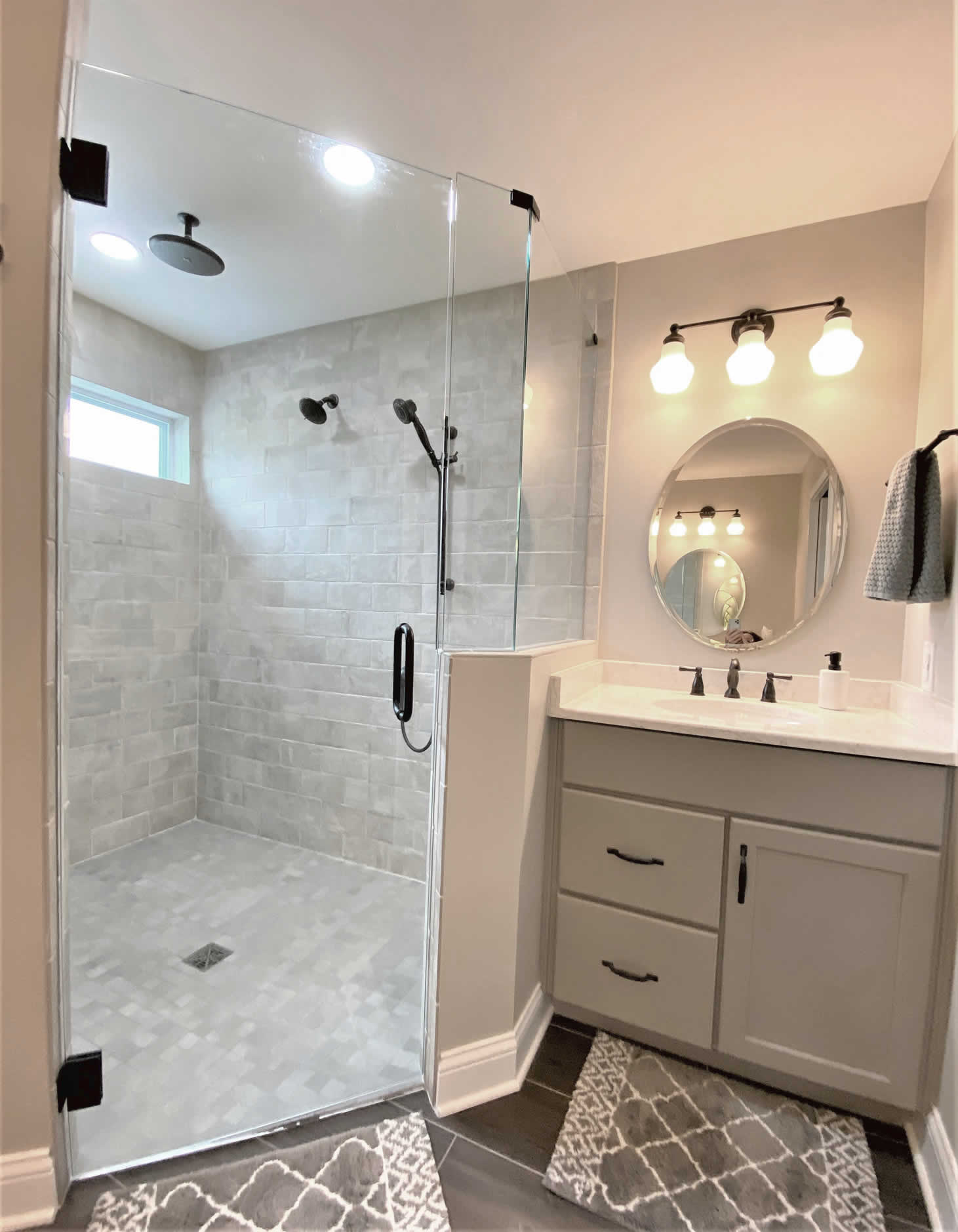 bathroomwalkinshowervanity DeVol Design Build Remodel, LLC