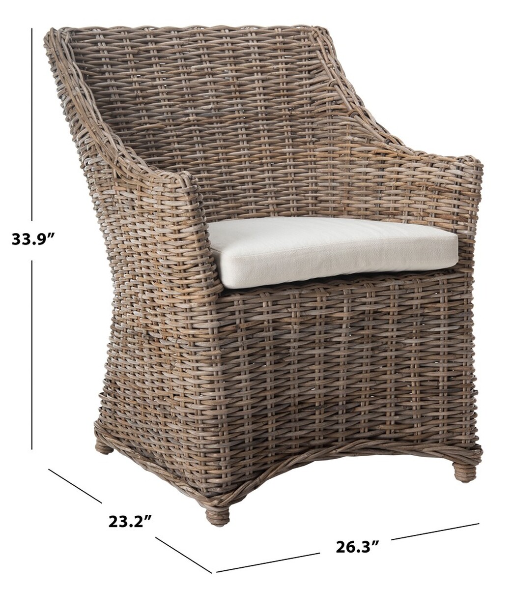 Ventura Rattan Arm Chair Brown/White DeVolder Designs