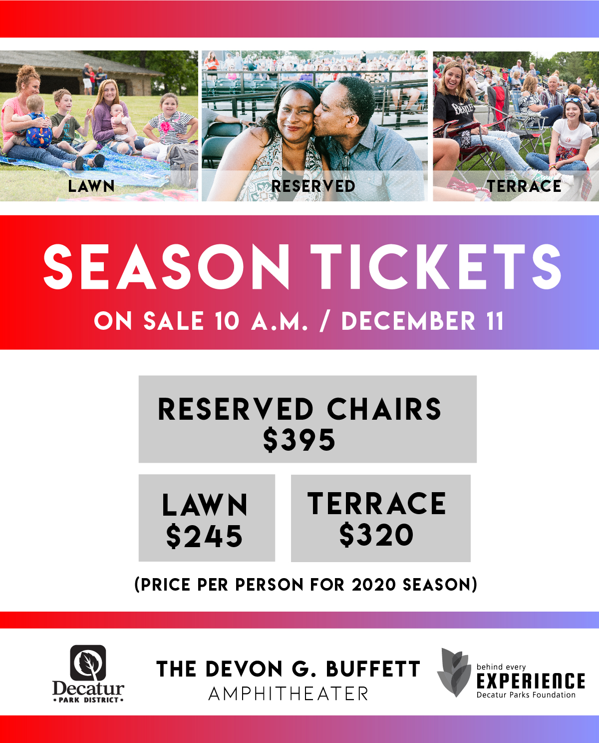 2020 Season Tickets on Sale for The Devon G. Buffett Amphitheater