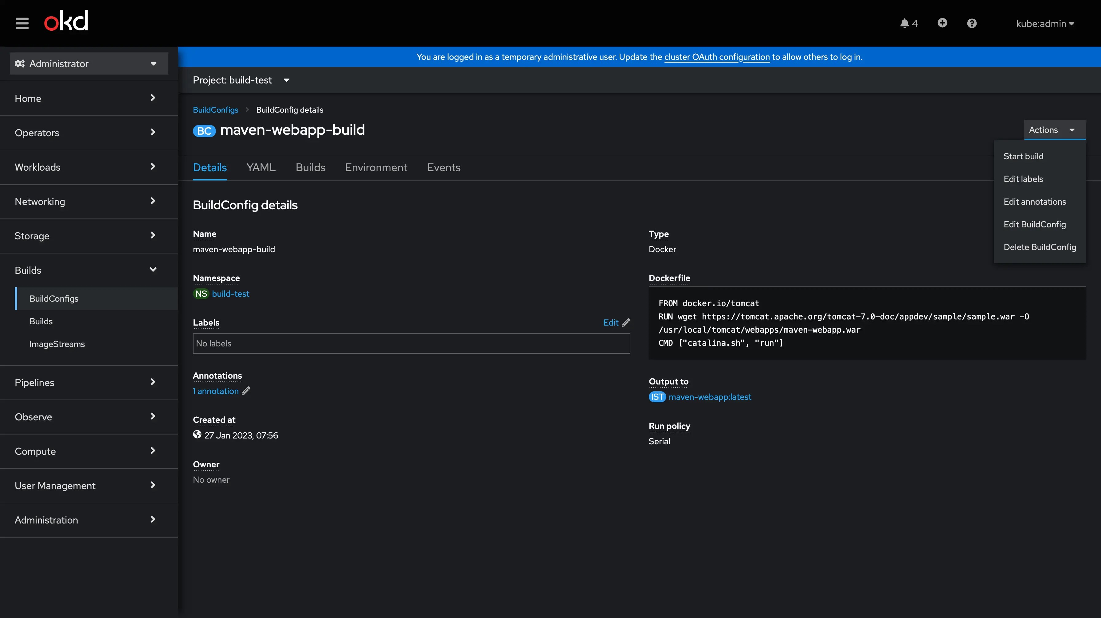 Understand OKD OpenShift 4 Buildconfig Configurations devopstales