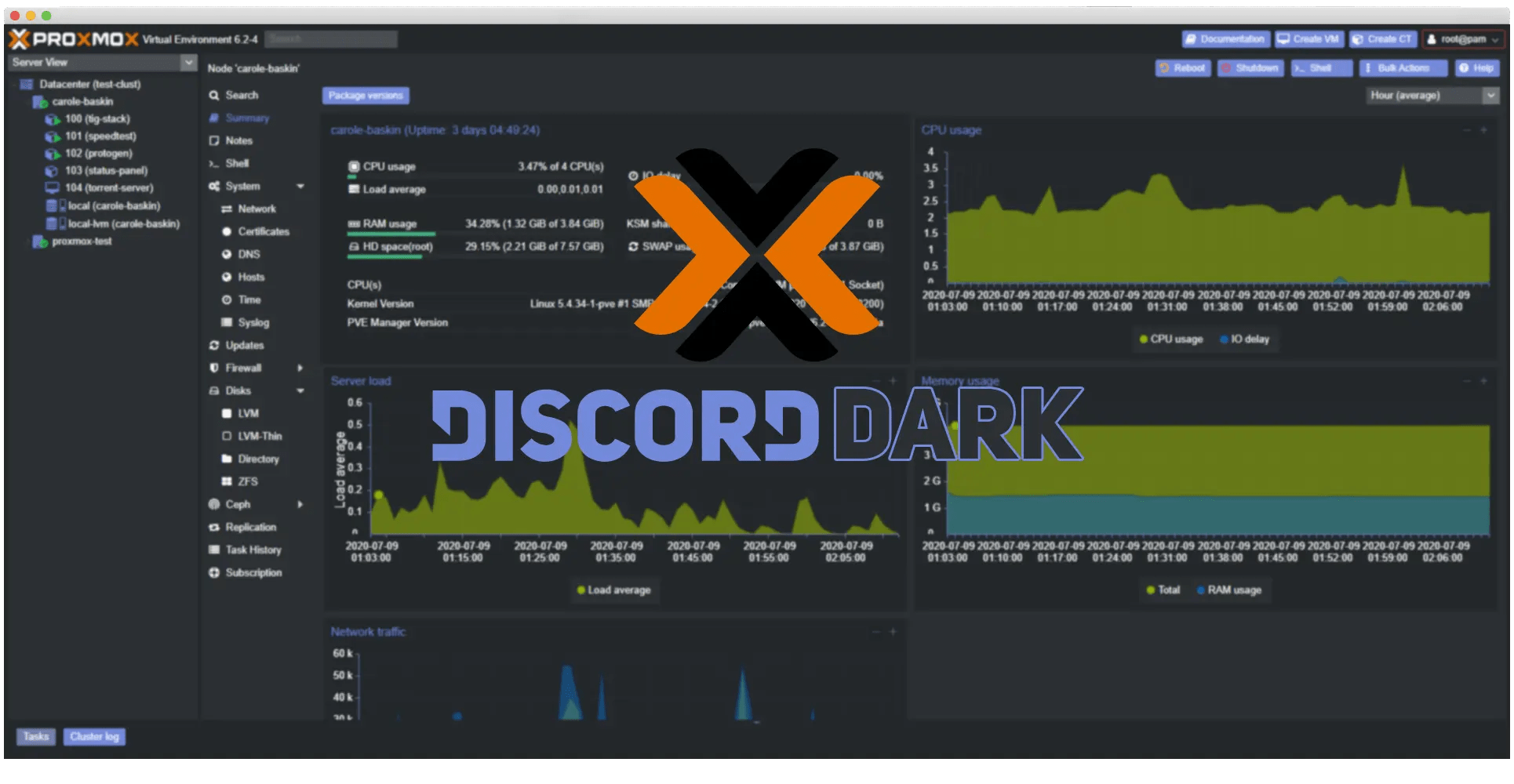 Proxmox Customize  UI with dark theme devopstales