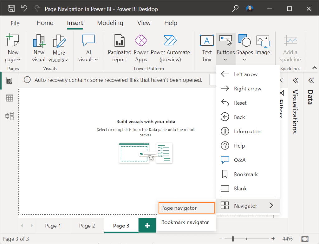 Custom Page Navigation In Power BI Power BI