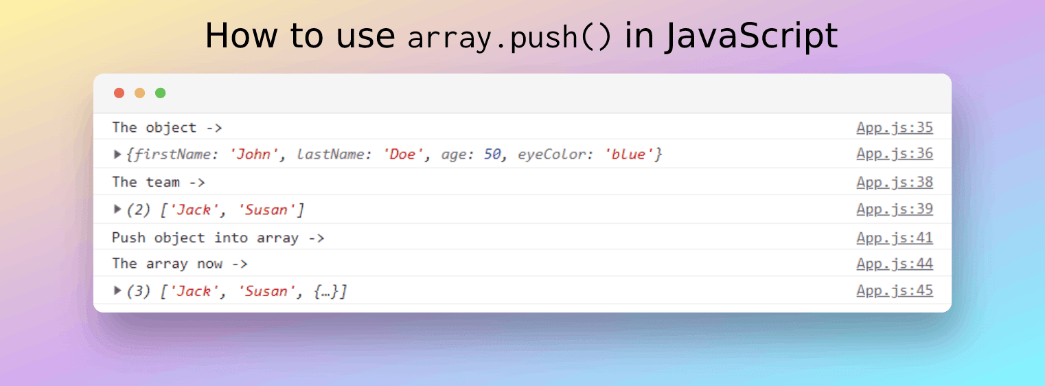 How to use array.push() to add item to a JavaScript array