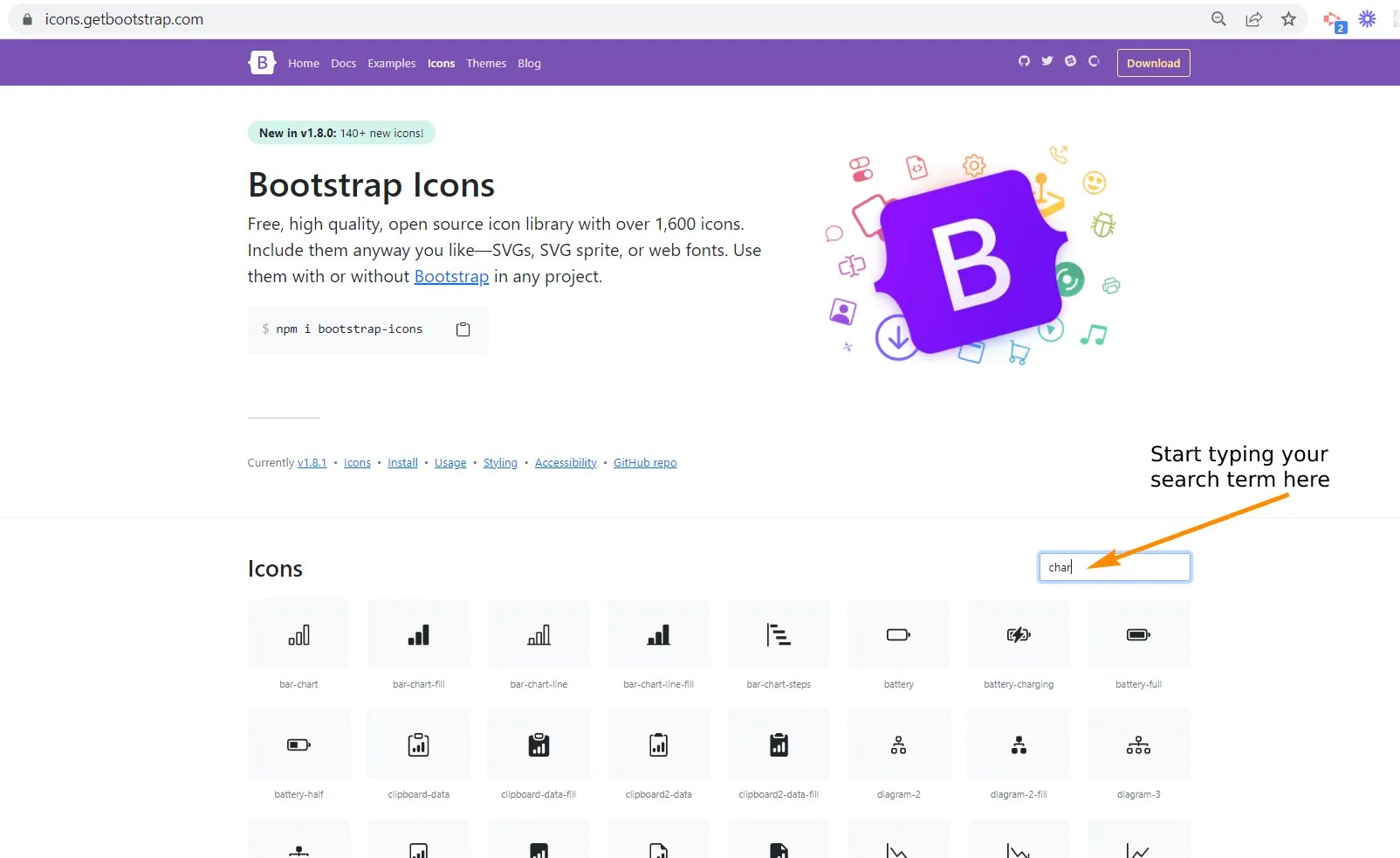 Using React Bootstrap icons