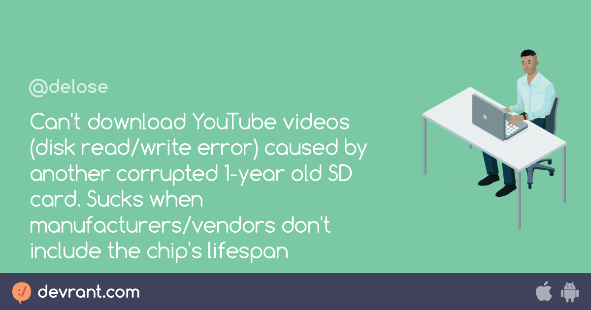storage deteriorated card Can't download YouTube videos (disk read