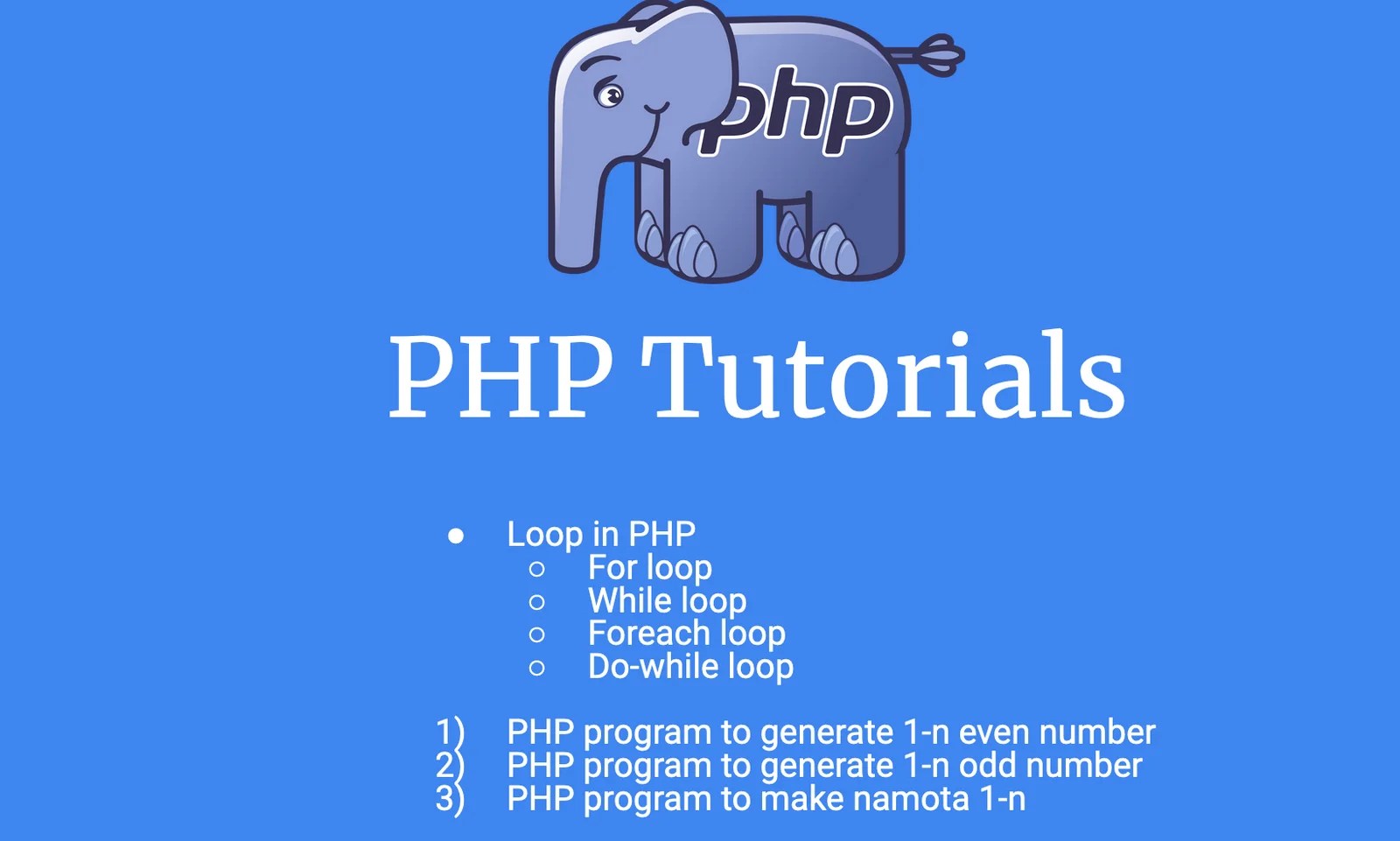 Loops in PHP for, while, foreach, dowhile DevsEnv