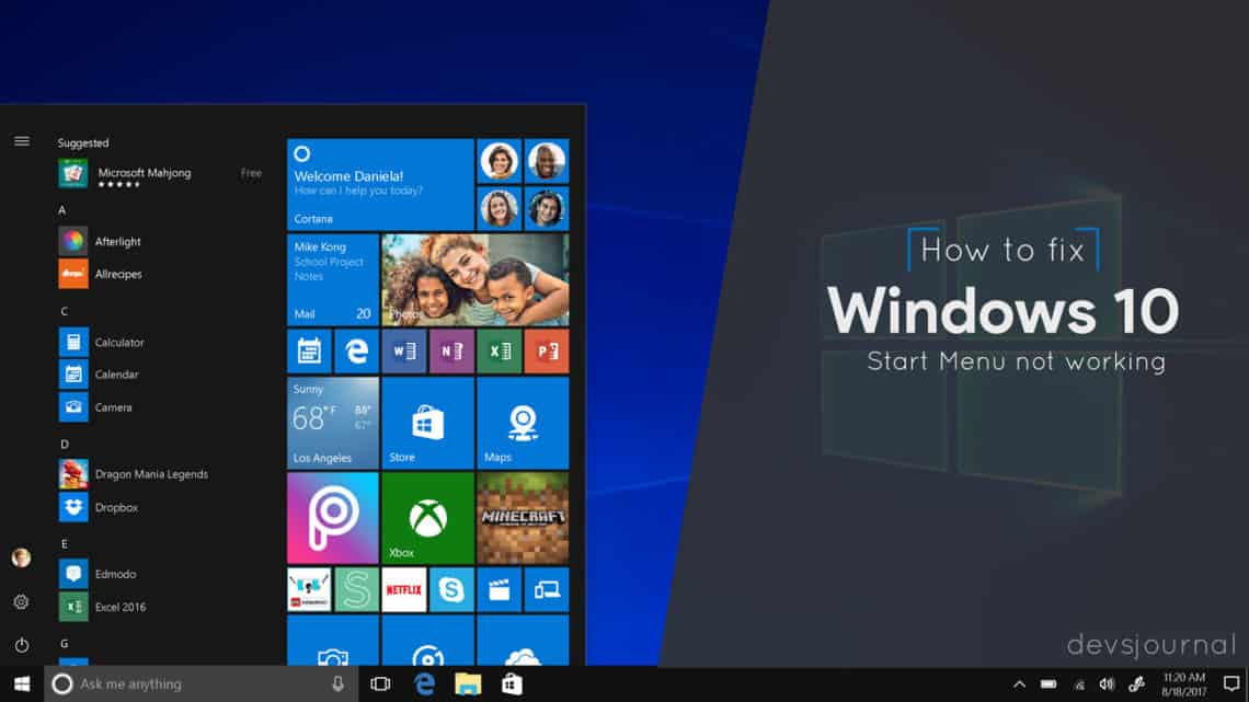 How to fix Windows 10 start menu not working or opening after update