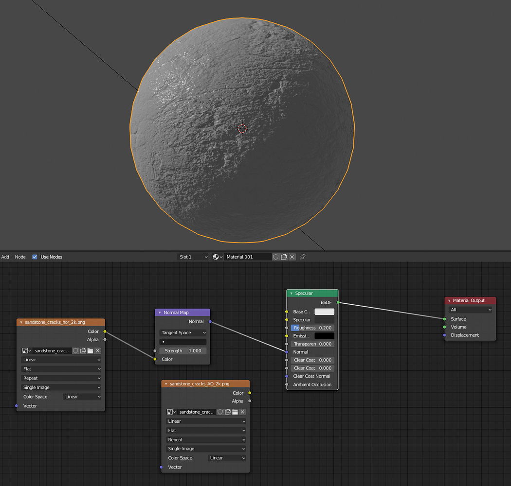 Alpha/Opacity, Displacement, Parallax and AO input for the Principled
