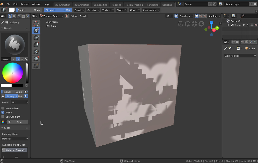 Face normal projection for texture painting Blender Development