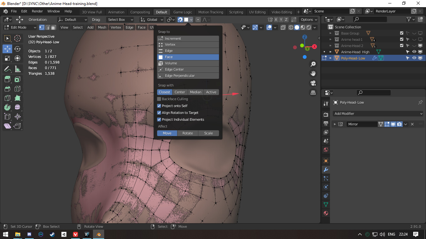 Blender Face snap working on hiden grid User Feedback Developer Forum