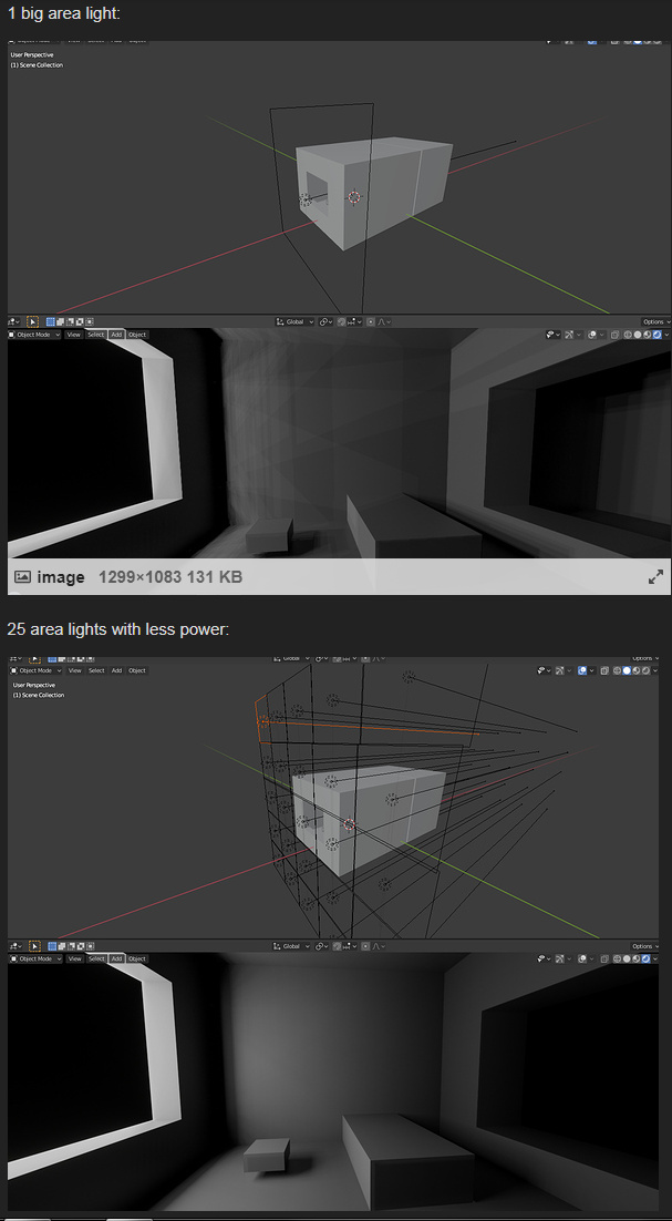 Should Eevee decouple area light soft shadow samples from overall